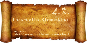 Lazarovits Klementina névjegykártya